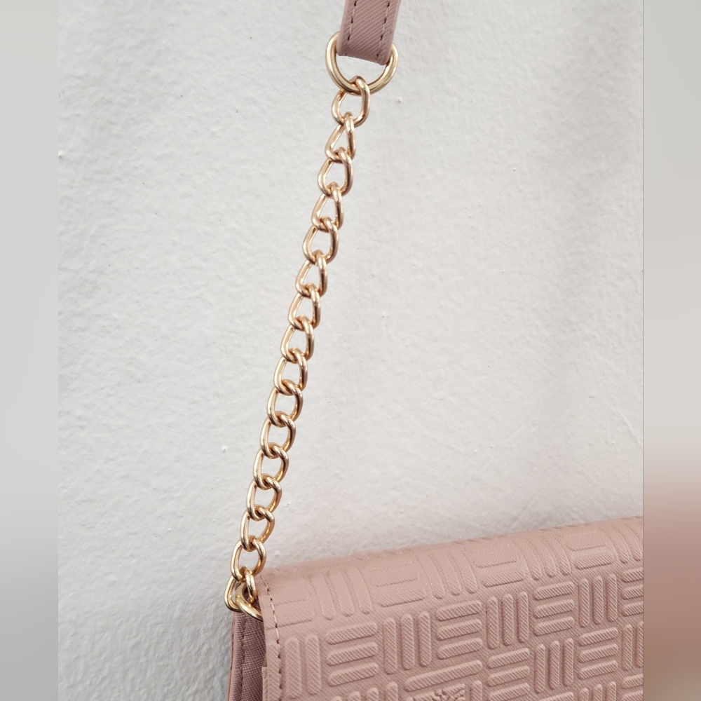 Anne Klein Wallet on a Chain Crossbody Bag Rose Logo Print Chain Strap - Picture 5 of 16